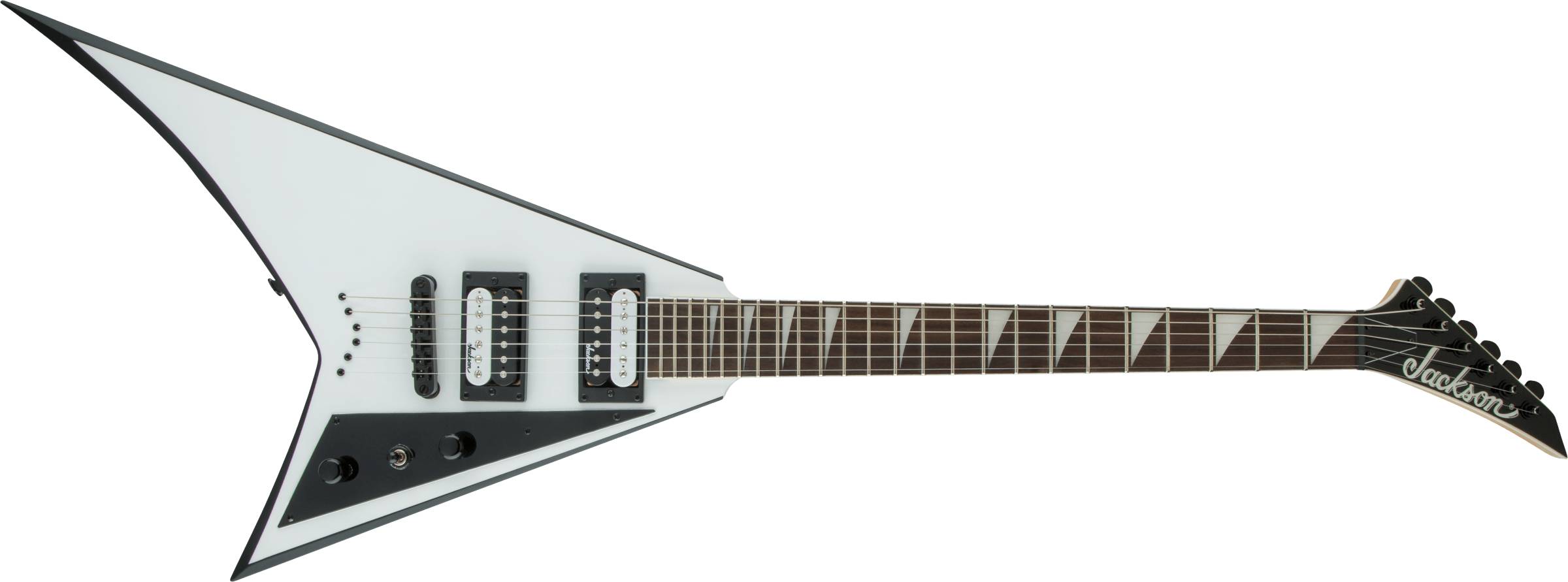 JS Series Rhoads JS32T, Amaranth Fingerboard, White with Black Bevels