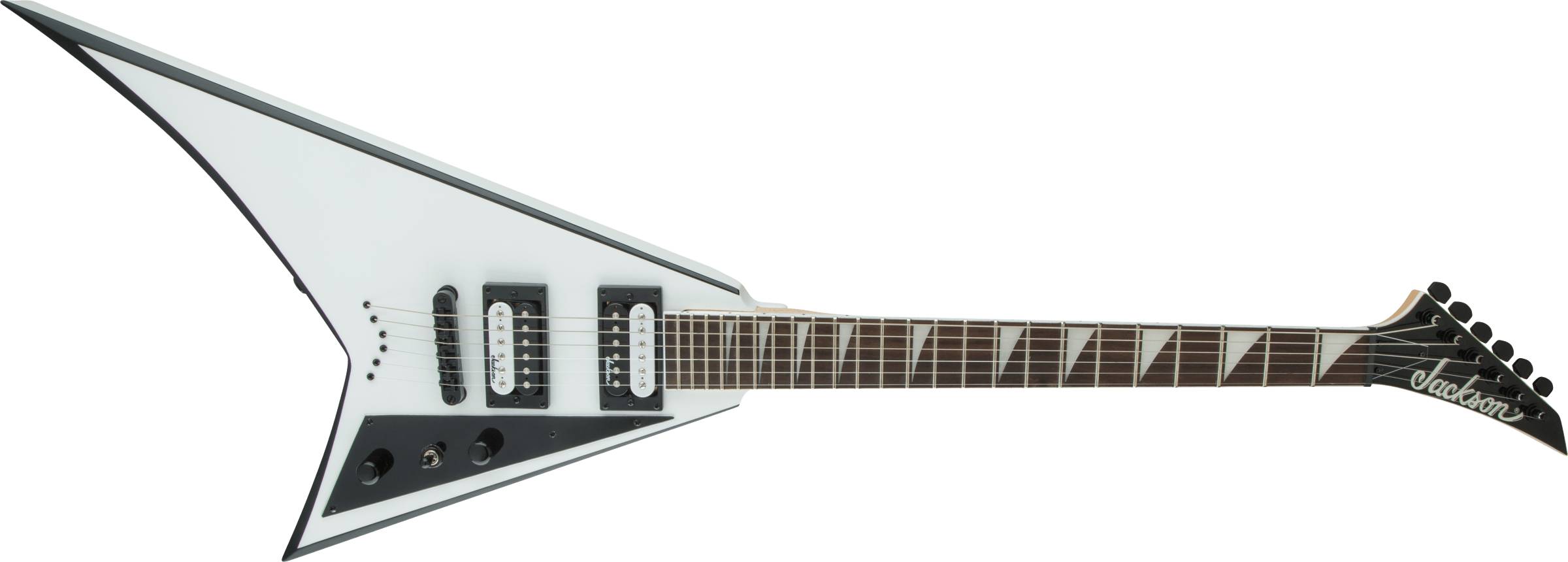 JS Series Rhoads JS32T, Amaranth Fingerboard, White with Black Bevels