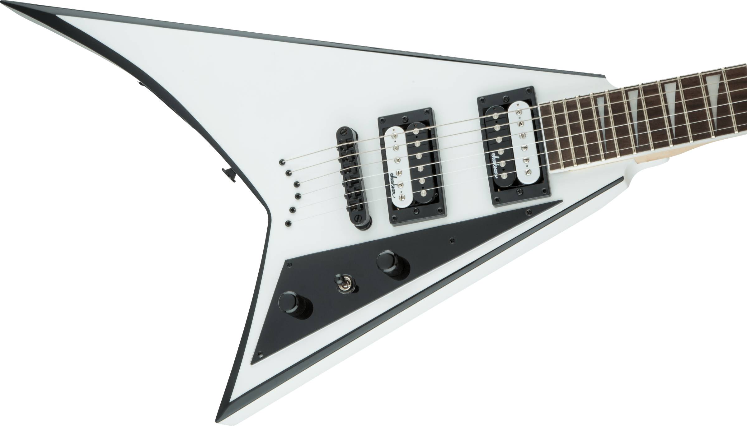JS Series Rhoads JS32T, Amaranth Fingerboard, White with Black Bevels
