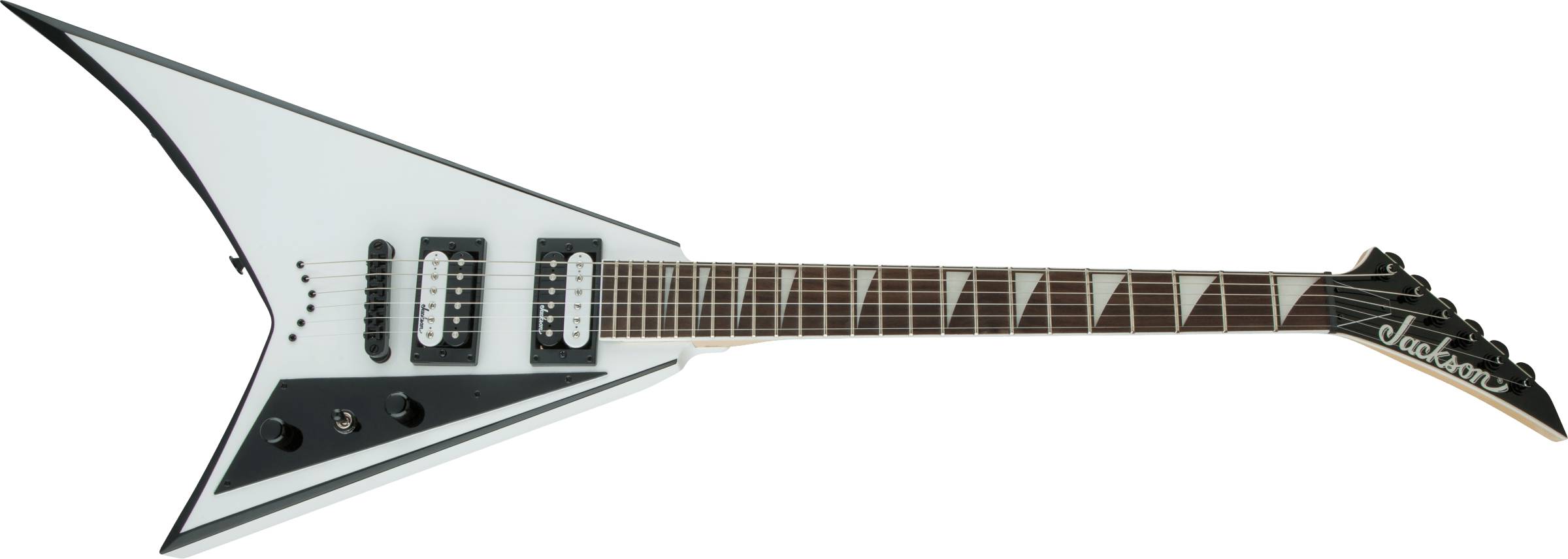 JS Series Rhoads JS32T, Amaranth Fingerboard, White with Black Bevels